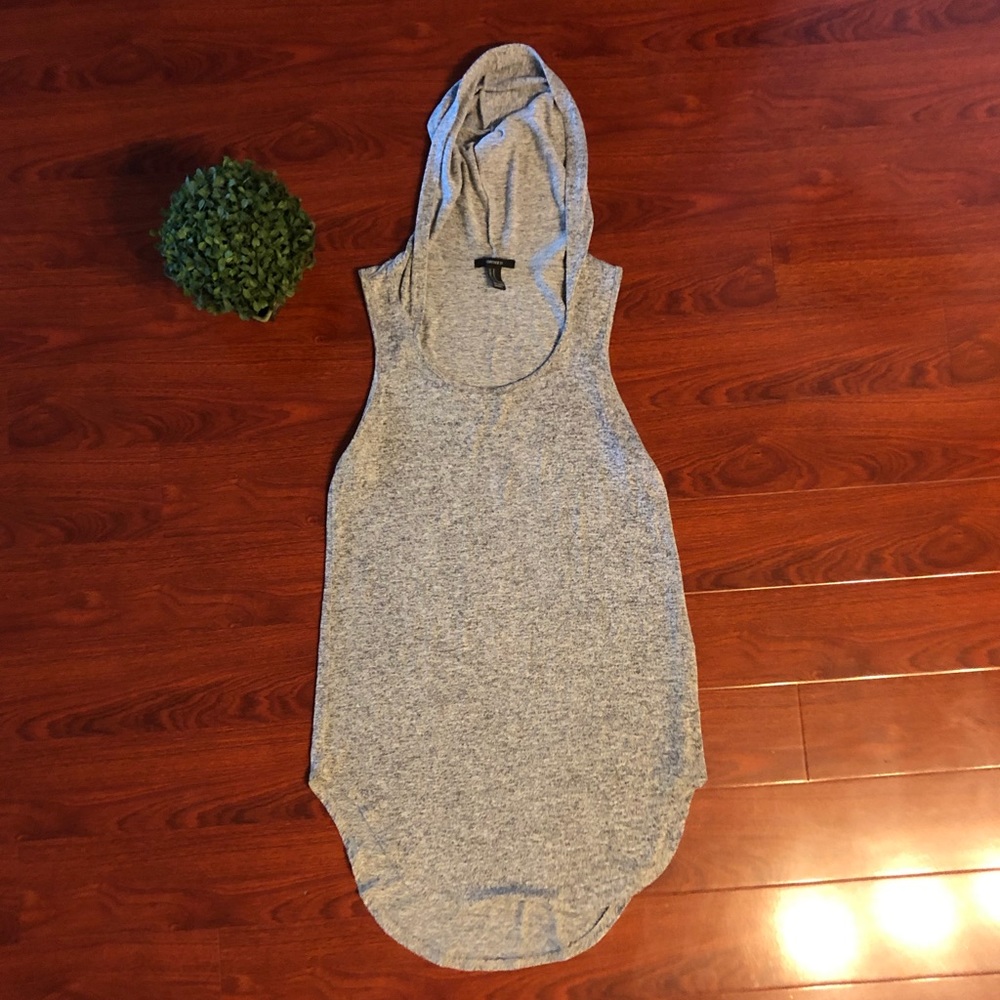 Sleeveless hoodie shirt/ Long